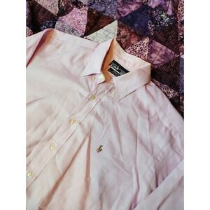 Vintage Ralph Lauren Yarmouth Oxford Shirt Men's 17-35 XL Pink Flesh Pony L/S‎